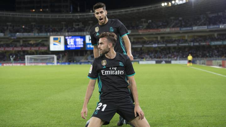 Mayoral y Asensio, durante el último partido del Real Madrid.