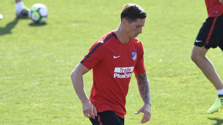 Fernando Torres durante el entrenamiento.