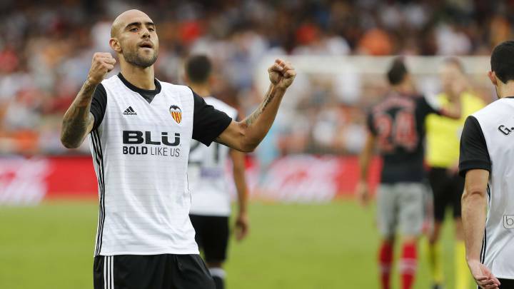 Alegría de Zaza en el primer gol.