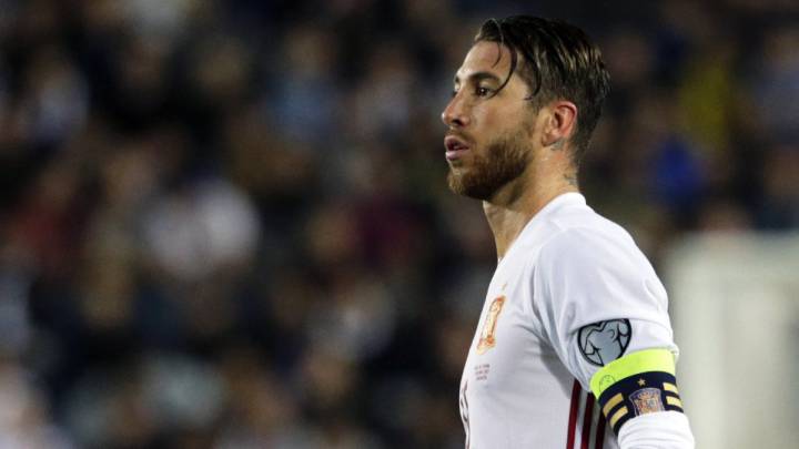 Sergio Ramos, en el Israel-España.
