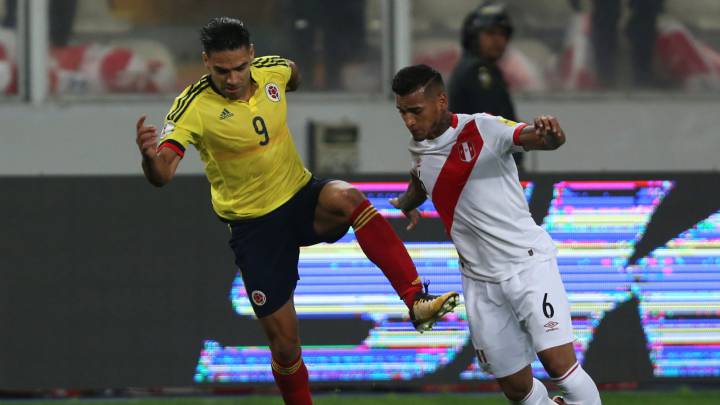 El delantero colombiano, Radamel Falcao, durante el Perú 1-1 Colombia.
