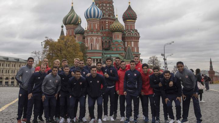 La plantilla del Sevilla ya se encuentra en Moscú.