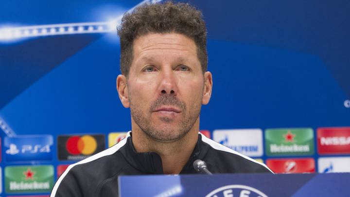 Simeone en rueda de prensa.