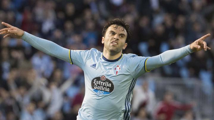 Rossi en un partido con el Celta.