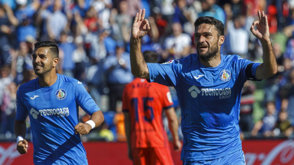 Molina celebra un gol con el Getafe
