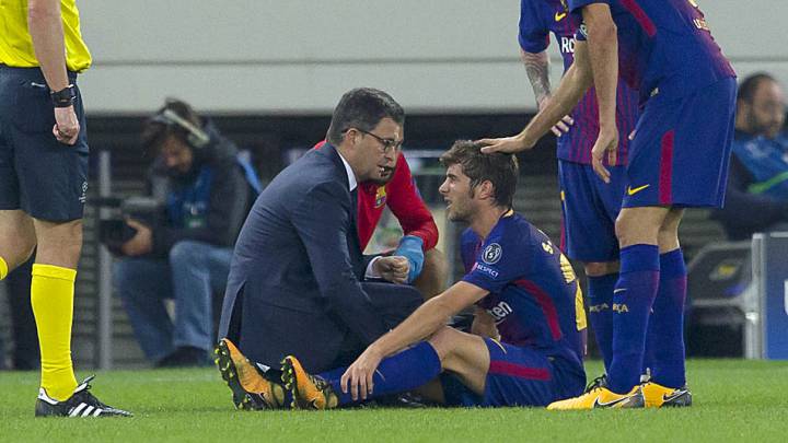 Sergi Roberto se marchó lesionado.