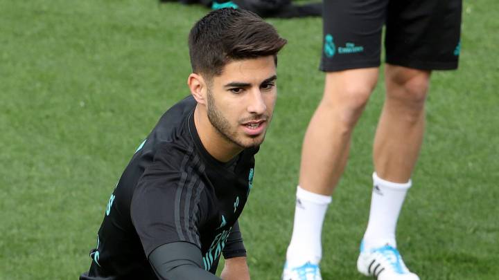 El centrocampista del Real Madrid Marco Asensio durante un entrenamiento