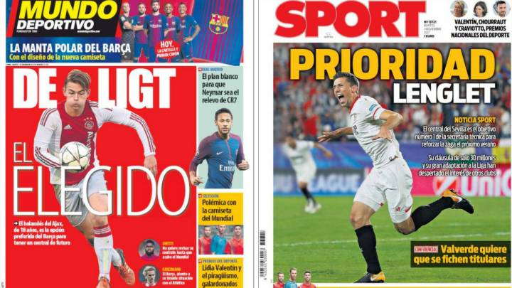 Lenglet y De Ligt, "prioridad" y "elegido" en Barcelona