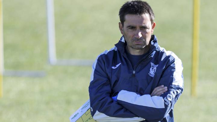 Asier Garitano, en un entrenamiento con el Leganés.