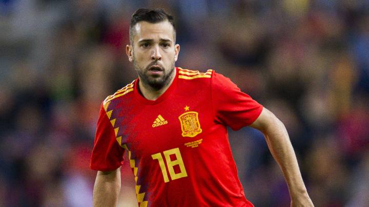 El futbolista del Barcelona, Jordi Alba, con la Selección.