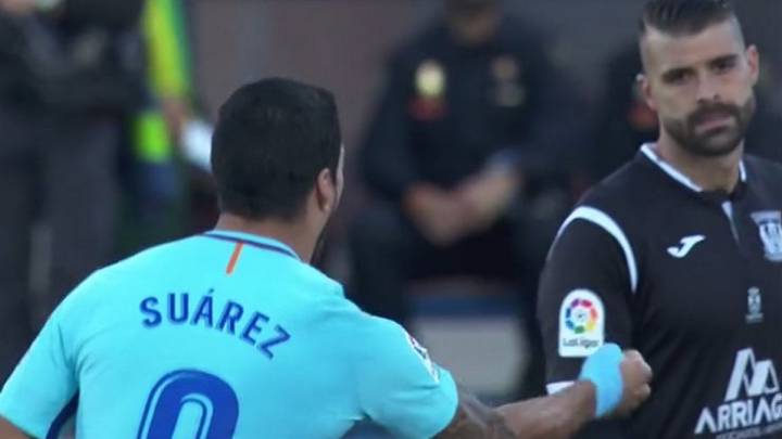 Suárez celebra su gol ante Cuellar.