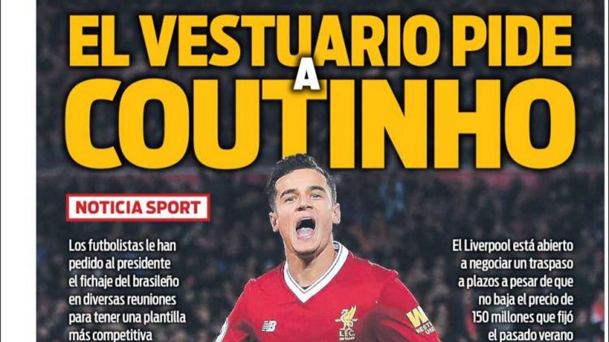 Sport: el vestuario del Barça pide fichar a Coutinho