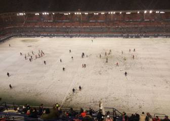 La nieve obliga a suspender el partido Osasuna-Nàstic