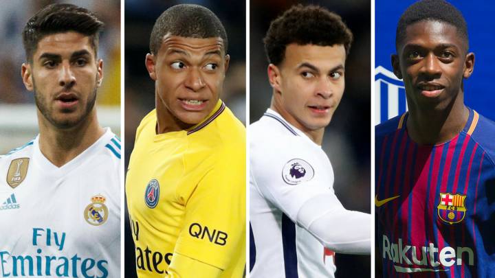 Marco Asensio, Mbappé, Dele Alli y Ousmane Dembelé.