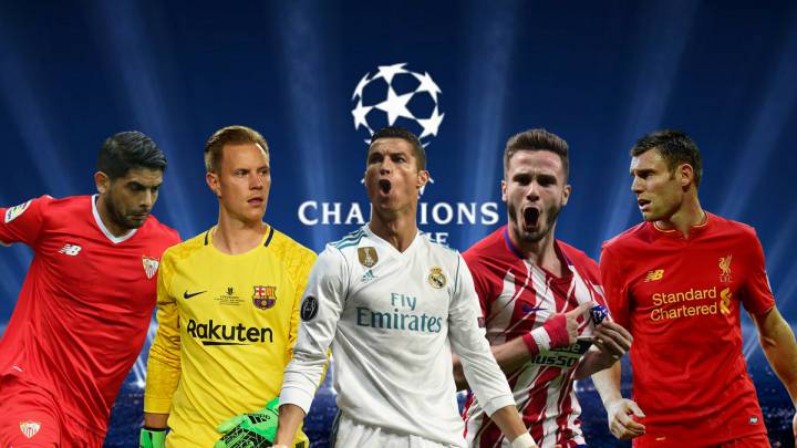 Banega, Ter Stegen, Cristiano, Saúl y Milner.