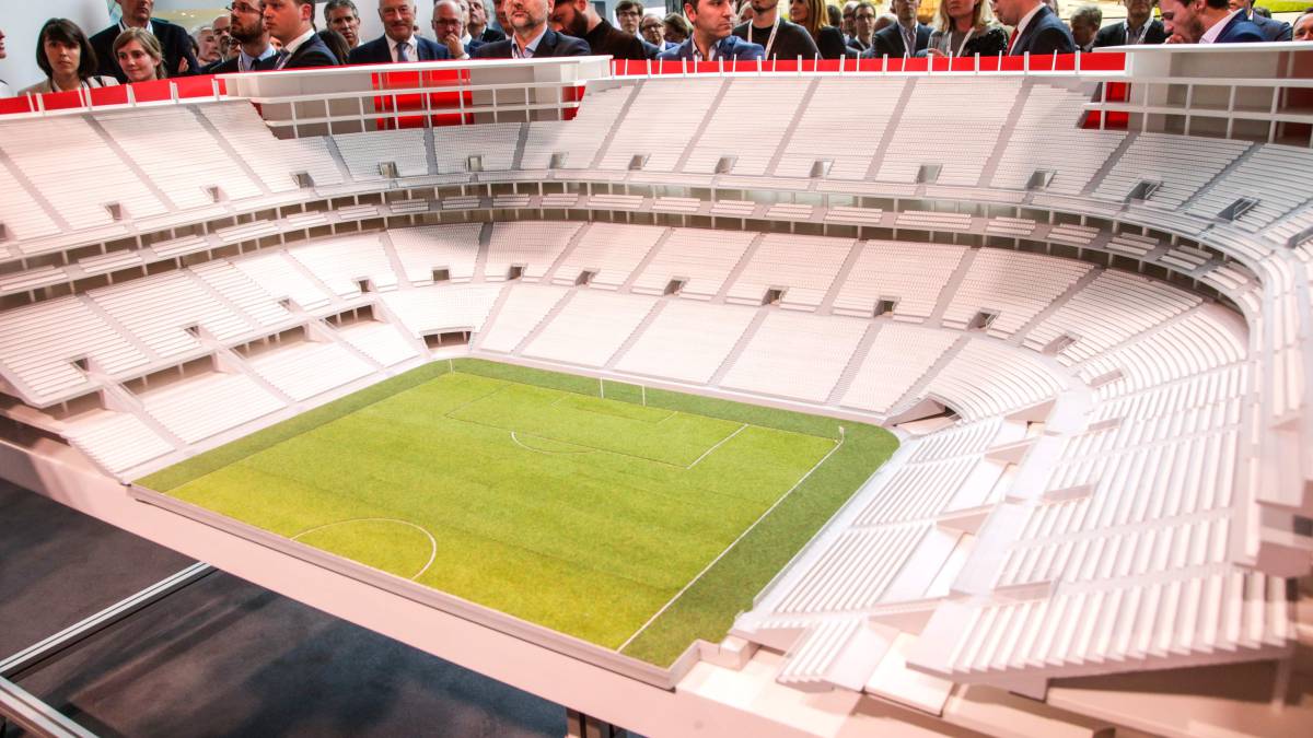 Maqueta del Estadio Eurostadium de Bruselas.