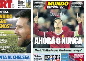 Messi, Mascherano y Coutinho: el tridente del día en la prensa