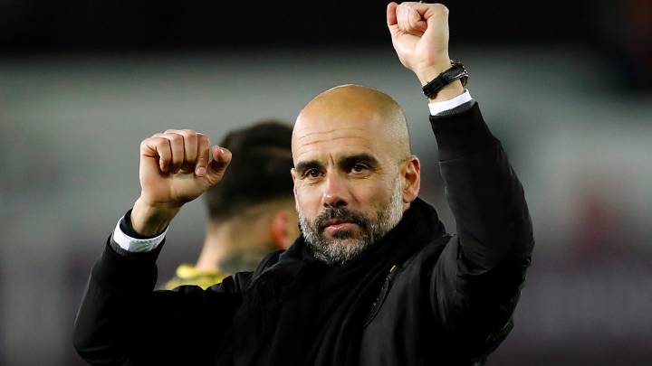 El entrenador del Manchester City, Pep Guardiola, durante un partido.