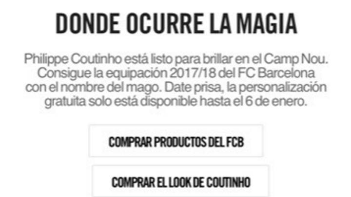 Nike anuncia por error el fichaje de Coutinho por el Barça
