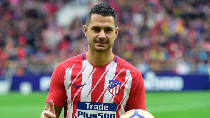 Vitolo en el césped del Wanda Metropolitano.
