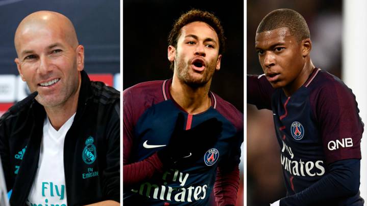 Zinedine Zidane, Neymar y Mbappé.