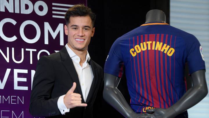 Presentación de Coutinho con el Barcelona en directo