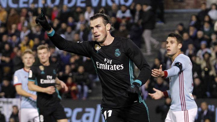Gareth Bale, celebrando su segundo gol.