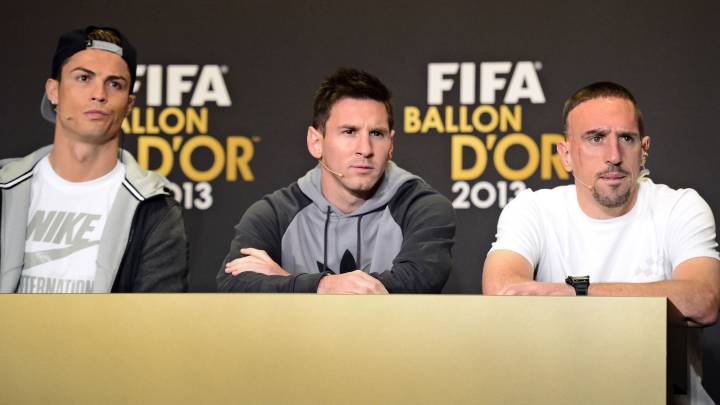 Cristiano, Messi y Ribery.
