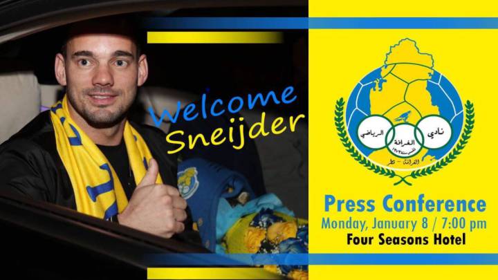 Oficial: Sneijder no llega a la MLS firma por el Al Gharafa