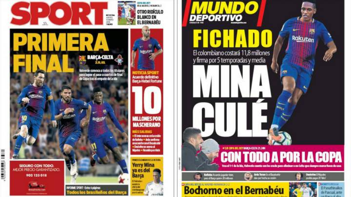 Portadas de los diarios Sport y Mundo Deportivo del día 11 de enero de 2018.