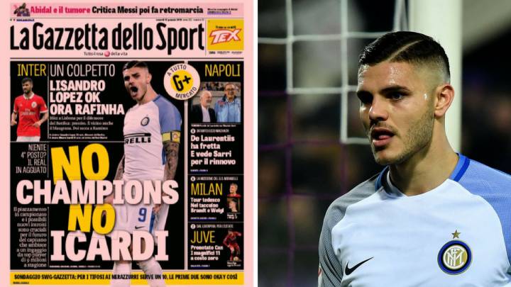 El delantero argentino del Inter de Milán, Mauro Icardi, en la órbita del Real Madrid.