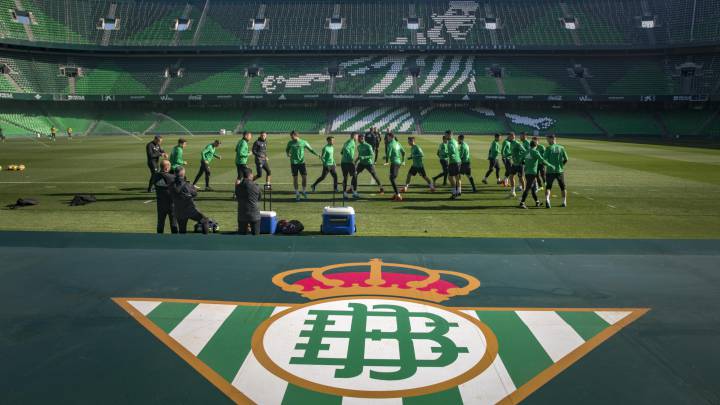El Betis se entrenó el viernes en el escenario del partido