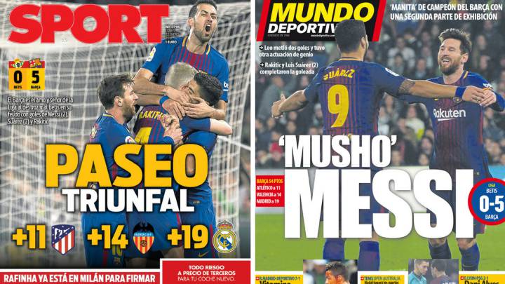 Portadas de 'Sport' y 'Mundo Deportivo' del lunes 22 de enero de 2018.