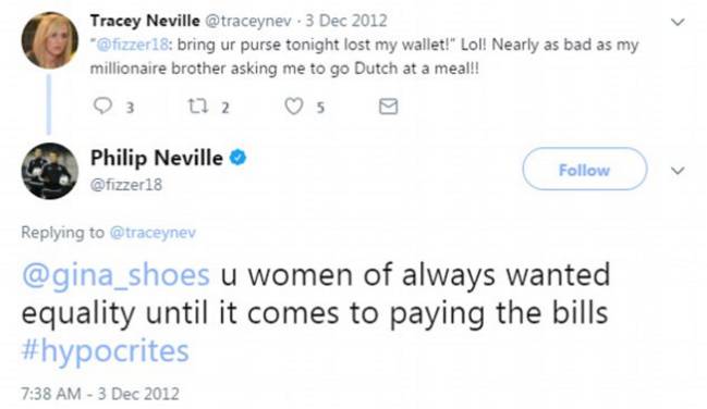 Tuits machistas de Phil Neville.