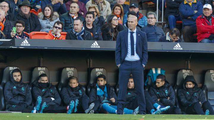 Zidane, durante el Valencia - Real Madrid.