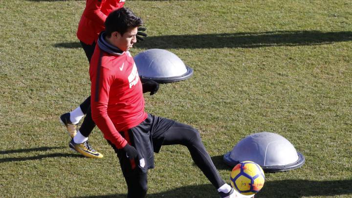 Gaitán, hoy en el entrenamiento.