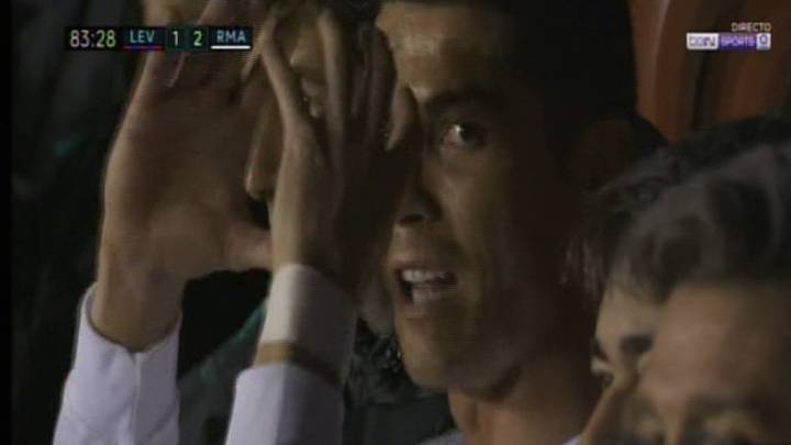 Cristiano Ronaldo se dirige a la cámara: "Enfoca al partido"