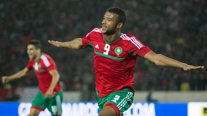 El jugador de la selección de Marruecos, Ayoub El Kaabi, durante un encuentro.