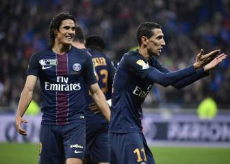 Di María y Cavani, cumpleaños sobre el césped del Bernabéu
