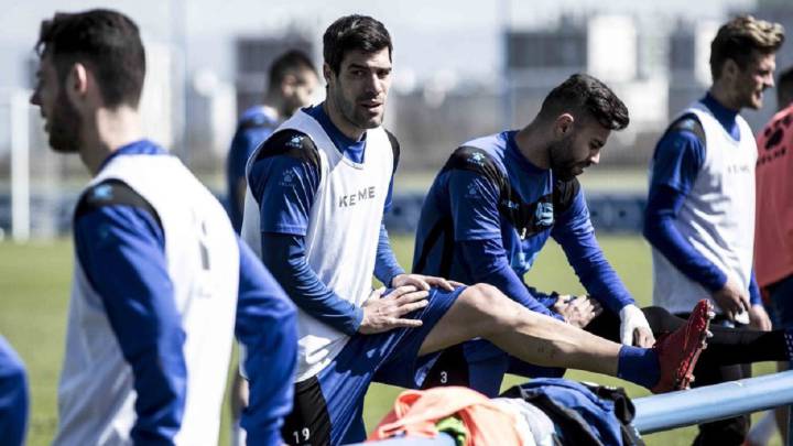 Manu García, durante un entrenamiento con el Alavés.