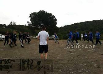 Pre-game Russian style fight between Malaga and Madrid ultras