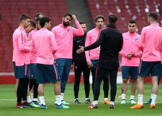 El entrenamiento del Atleti en el Emirates Stadium