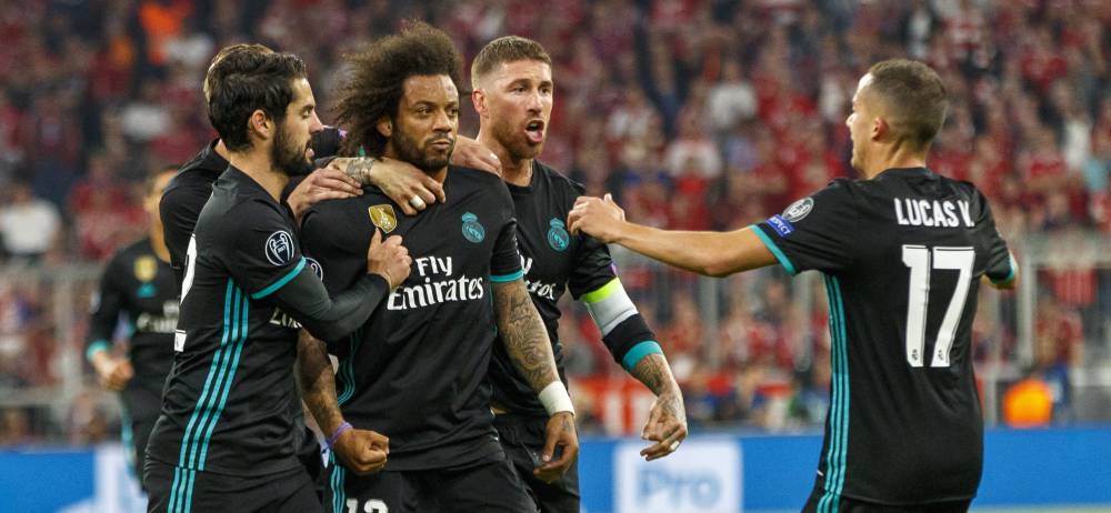 Marcelo celebra su gol.