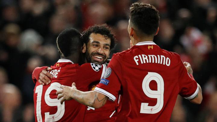 Mané, Salah y Firmino.