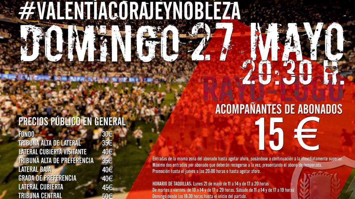 Promoción para llenar Vallecas en el partido ante el Lugo