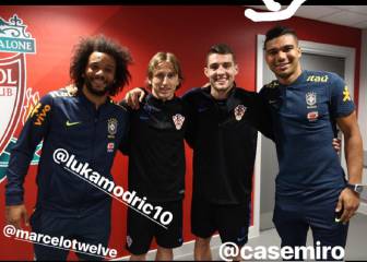Marcelo, Kovacic, Casemiro and Modric get the feel of Anfield