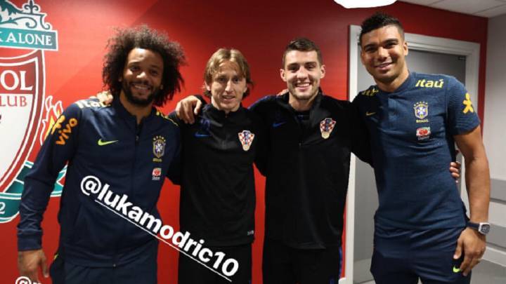 Marcelo, Kovacic, Casemiro and Modric get the feel of Anfield