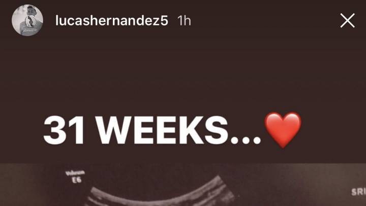 Foto subida por Lucas en Instagram sobre su embarazo.