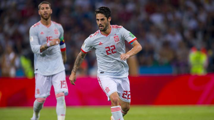 Isco en un partido con España
