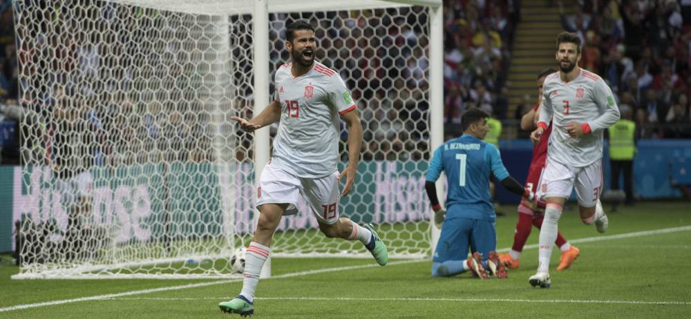 Así celebró Diego Costa el gol de España.